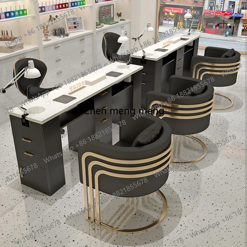 

Professional Nail Table Drawers Display Luxury Manicurist Tables Equipment Design Mesa De Manicure Salon Home Furnishings