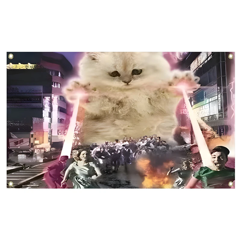 Мечтательный кот сидящий на троне баннер гобелен 3x5fts 2x3fts фантастический флаг для украшения дома Мечтательный кот сидящий на троне баннер гобелен 3x5fts 2x3fts фантастический флаг для украшения дома