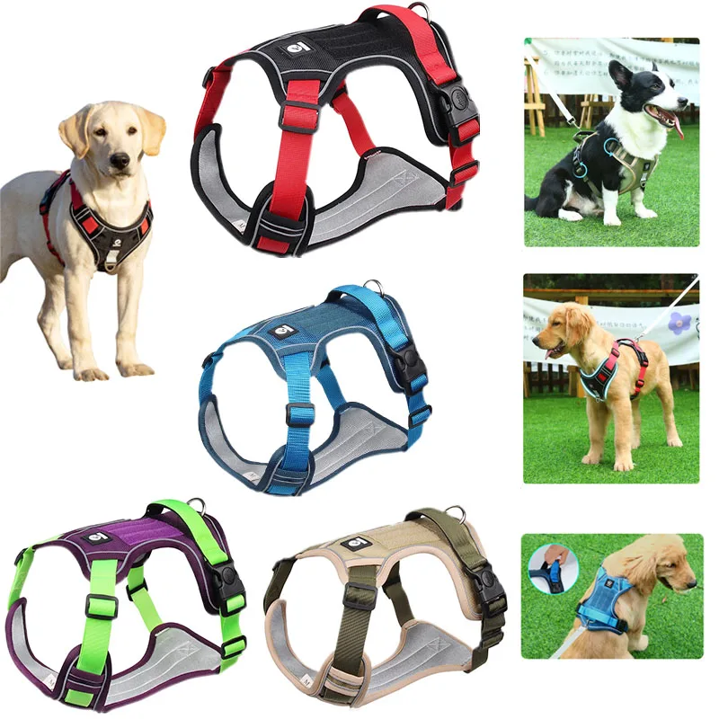 

Adjustable Dog Harness Reflective Midium Large Dogs Tactical Vest Big Waterproof Oxford Cloth Harnesses Pet Accessoires Supplies