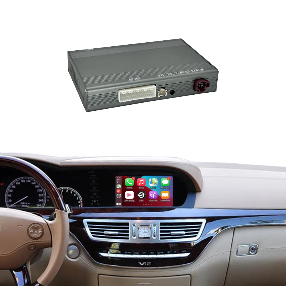 CZT-AUTO Wireless Carplay Adapter for Mercedes Benz S Class W221 Apple Carplay USB Connectivity Android Auto Mirror Touch Screen