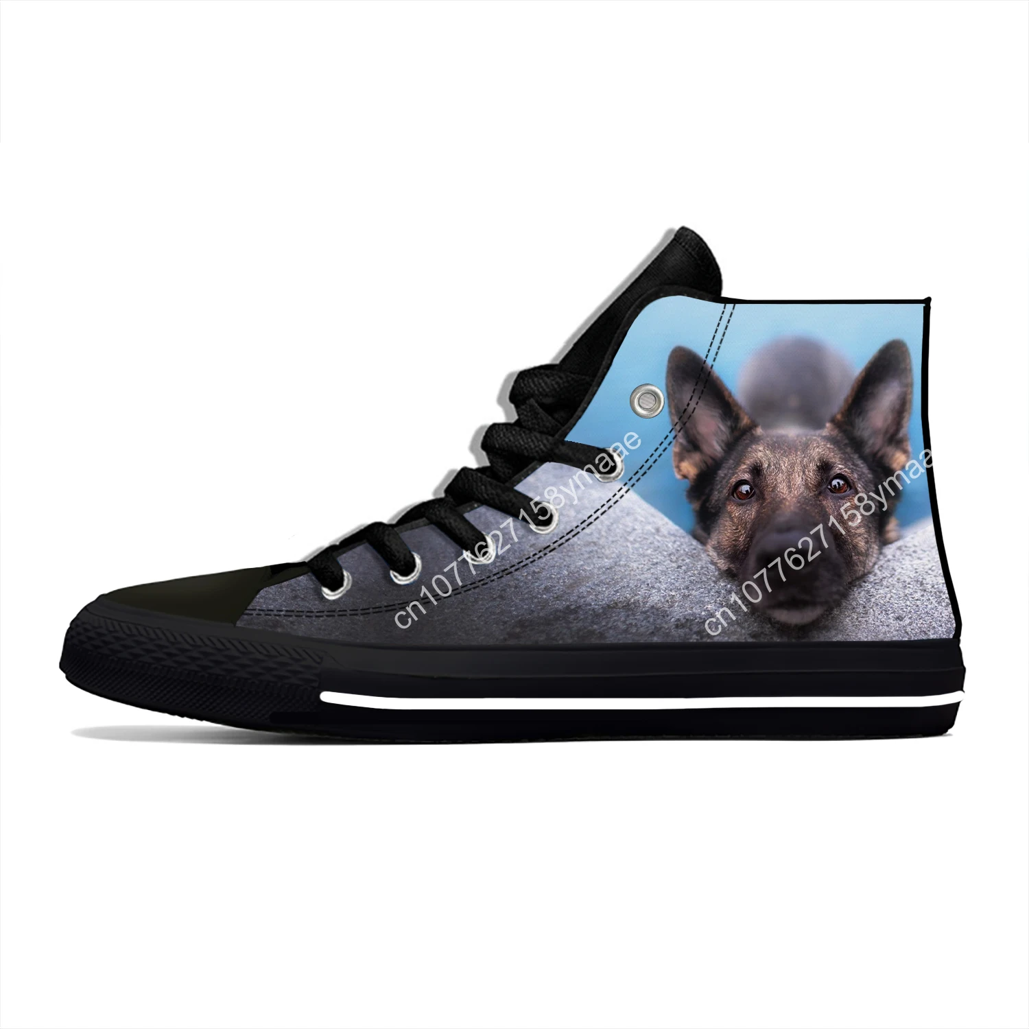 Hot Summer German Shepherd Dog Animal Cut Kawaii Fashion High Top Canvas Shoes Men Women Casual Sneakers Classic Board Shoes