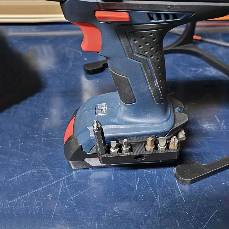 Bit Holder for Impact Driver, Holds 6 Bits with 5.5mm Screw Hole, Easy Installation, Sturdy Compact Tool Organizer