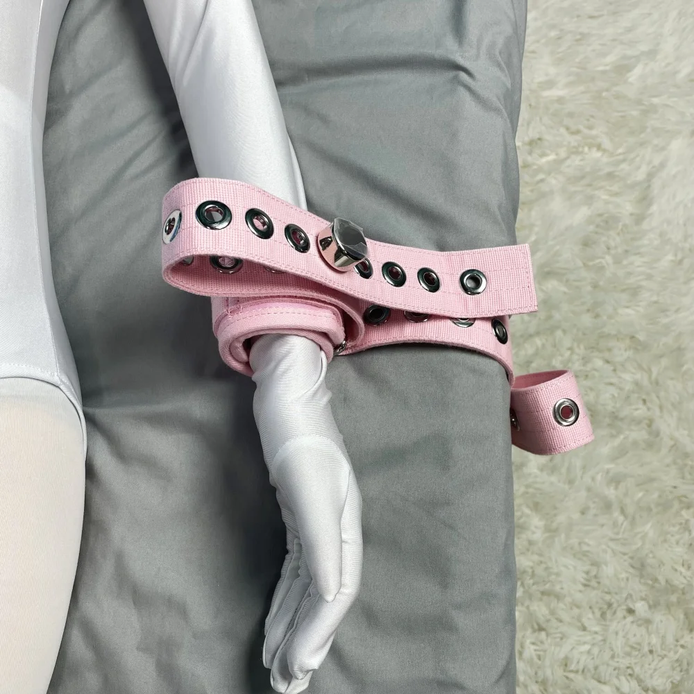 

2pcs Set Pink Magnetic Handcuffs Hand Restraint Locking Belt Medical Safety Cuffs for Hospital Patients Wrist Restraint for Bed