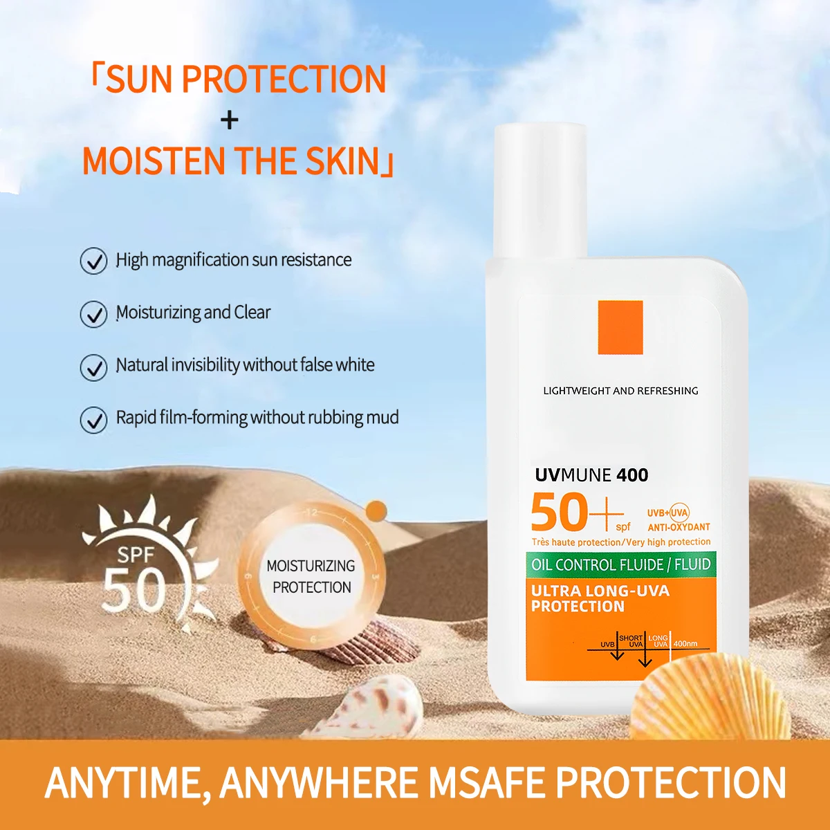 Long Lasting Facial Sunscreen with High UV Protection Refreshing and Moisturizing a 2 in 1 Skincare and Sun Protection Product