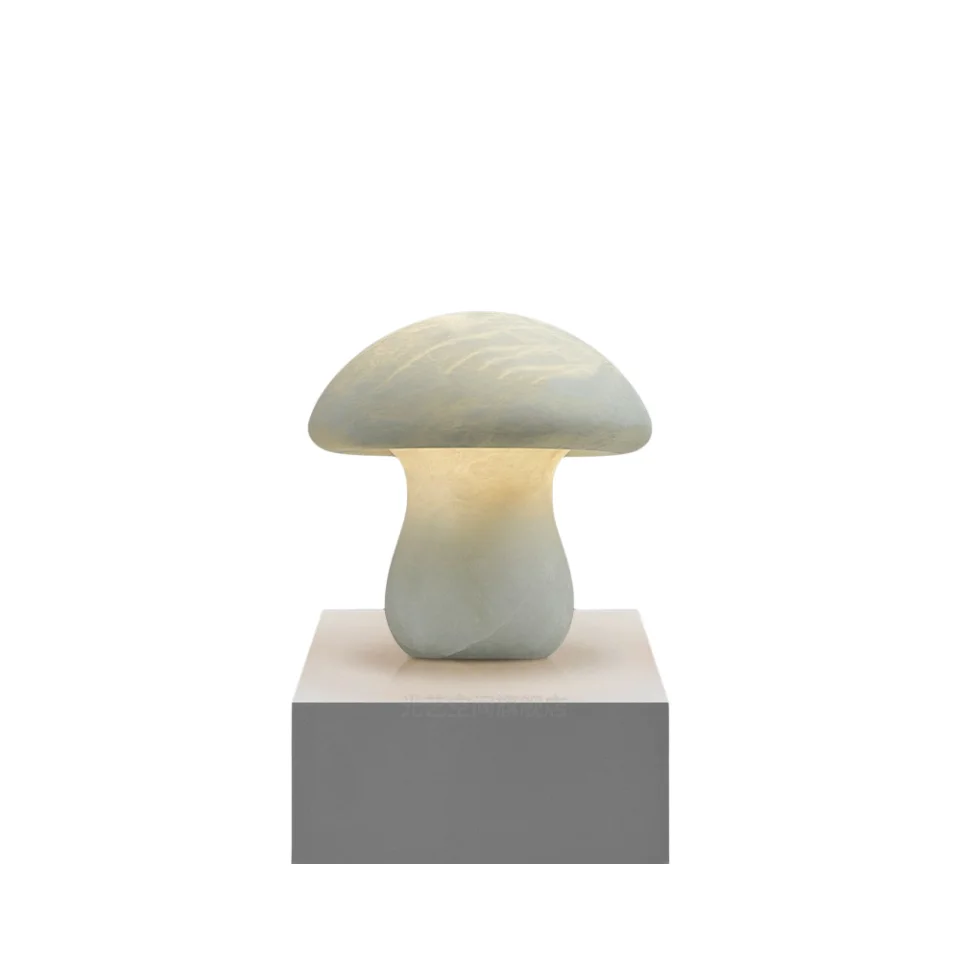 

Retro Natural Marble Table Lamp Spanish Alabaster Lamp Mushroom Bedside Lamp