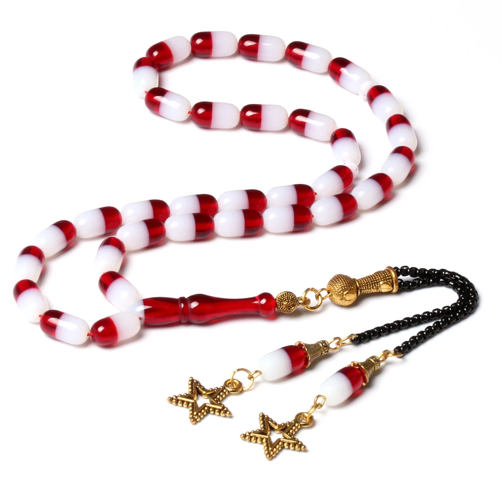 New Resin 6.5*12mm Tasbih Muslim 33 prayer beads Islamic Man's Accessories jewelry Misbaha Arab Rosary subha islamic tesbih