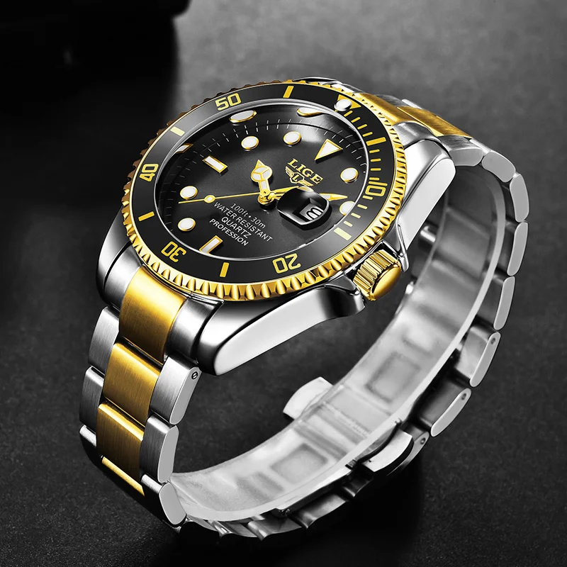 LIGE 2026 Luxury Men Quartz Watch Classic 30M Waterproof Luminous Date Display Male Business Sports Wristwatch Reloj Hommes+BOX