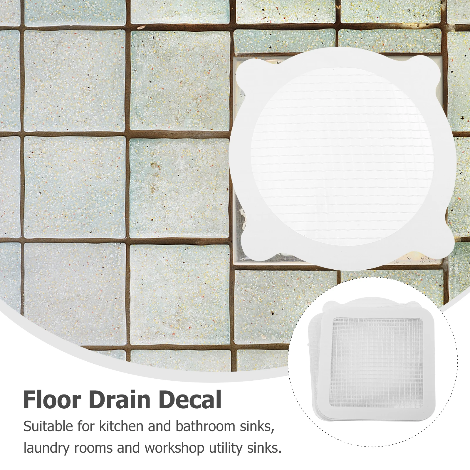 

20pcs Floor Drain Stickers Glass Fiber Hair Filter Anti Blocking Sink Toilet Efficient Practical Draining Hole Kitchen Bathroom