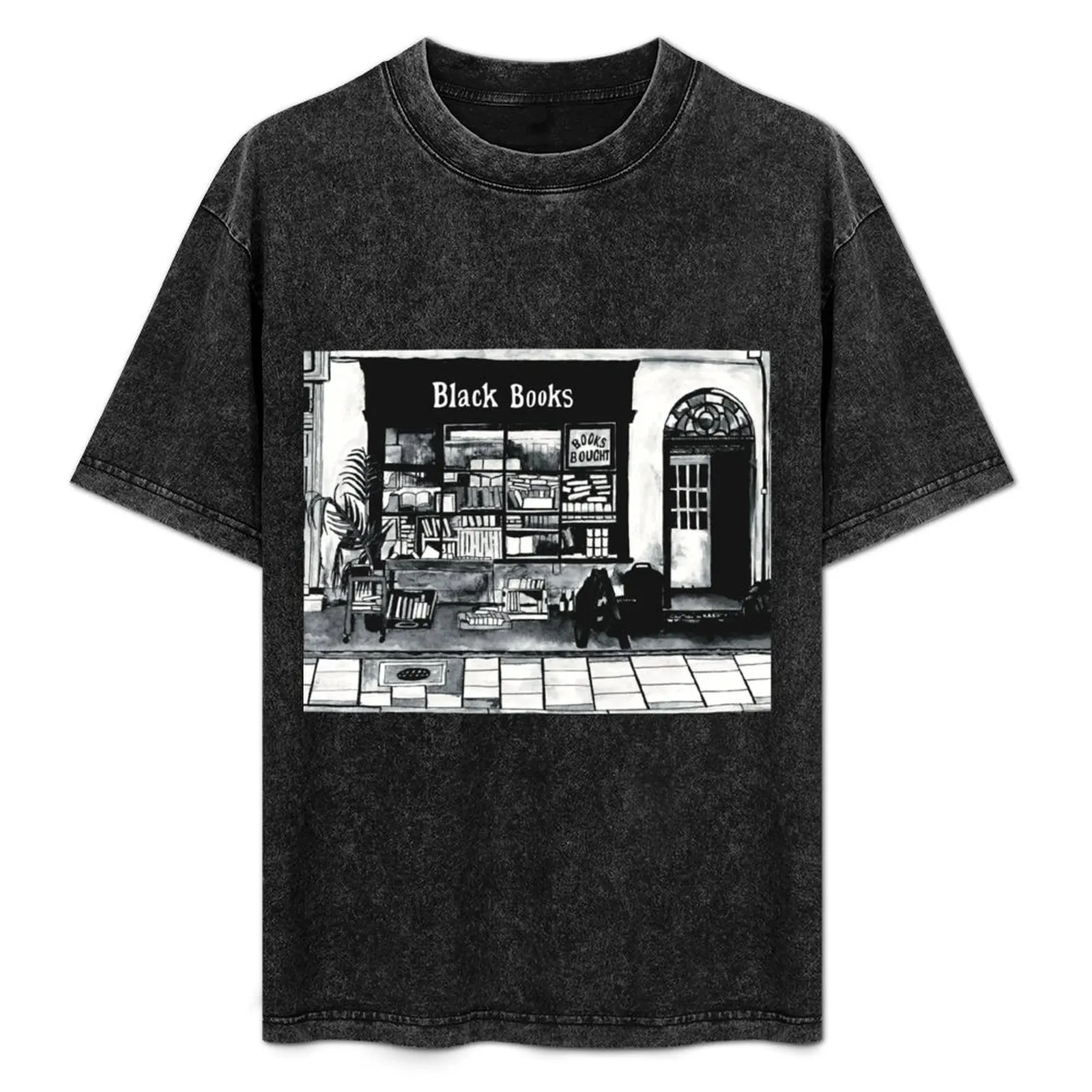 

Black Books, Shop front, ink painting. T-Shirt cheap stuff anime mens t shirts