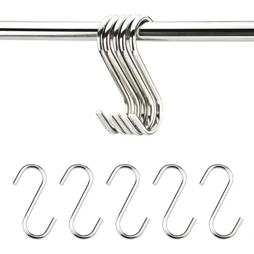 

20PCS Multi-Use S Shaped Hooks Sturdy Space Saving Stainless Steel Hangers Heavy Duty Smooth Surface Metal Hooks Work Shop