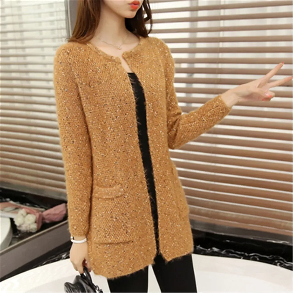 

2024 Korean Fashion Fall Long Cardigan Female Spring Autumn Long Sleeve Crochet Cardigan Women Sweater Women Knitted Jacket Tops