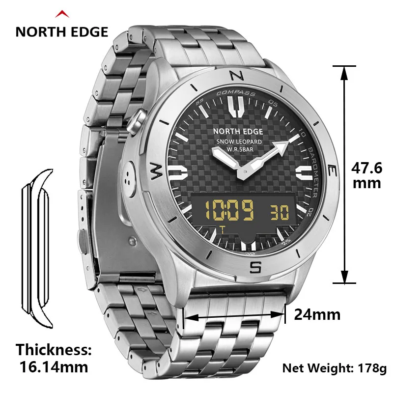 Military Mens Sports Digital Watches Business Luxury Watch For Men Waterproof 50M Altimeter Barometer Compass Luminous Clock