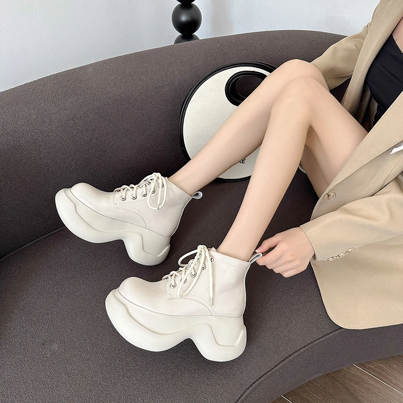 2024 New Platform Sneakers Womens Loafers Retro Ugly Cute Big Head Shoe Lace-up Wedge High/Low Top Shoe Casual Chic Sport Shoe