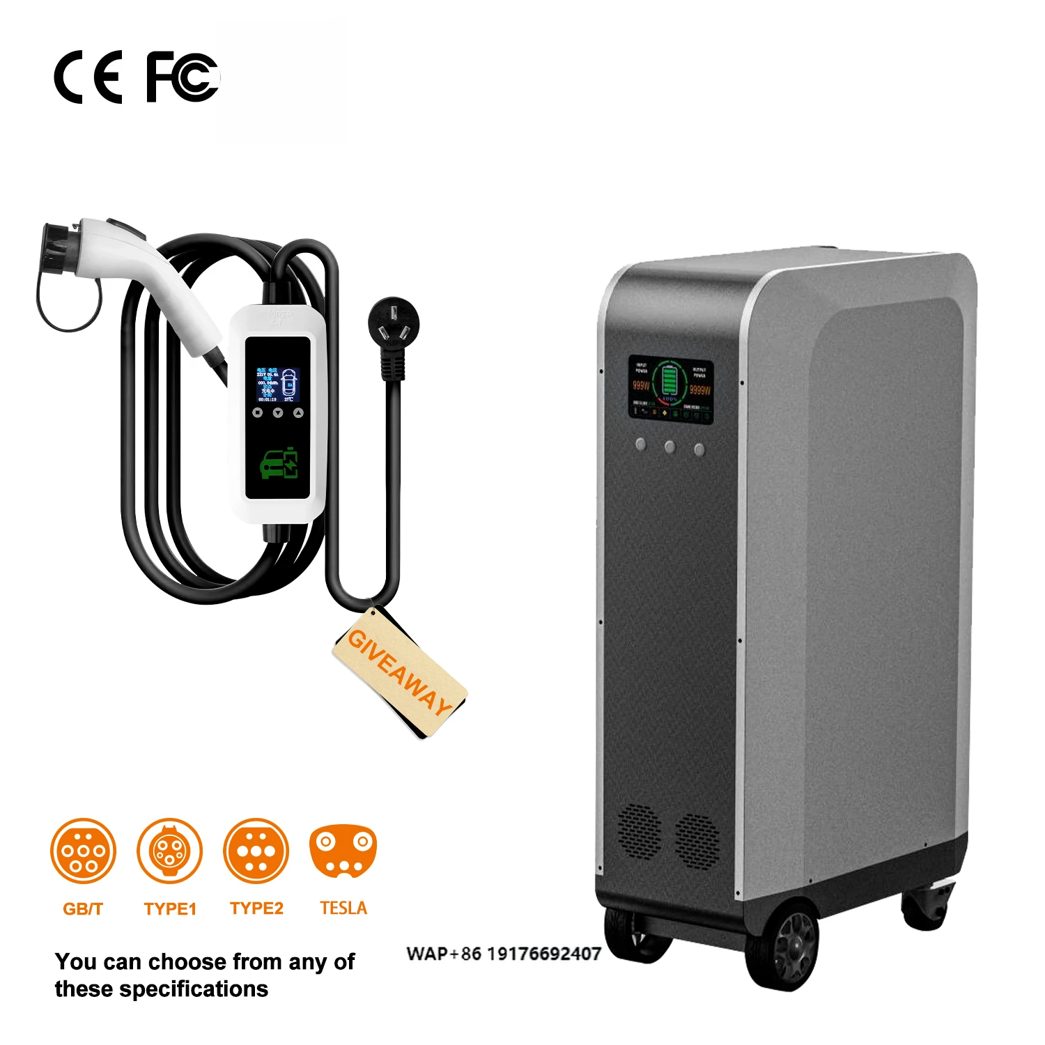 E-Mingze New 10KW Portable EV Charger Station 10kWh Emergency Power Bank With Battery Multifunctional Car Charger