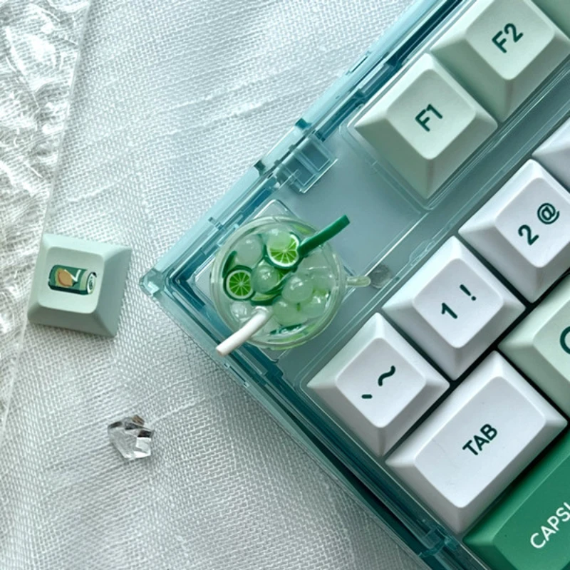 Keycap in resina per tè al limone personalizzato TTC Kaihua Cherry Cross Axis Fruit Button Cute Anime Keycaps per tastiera meccanica