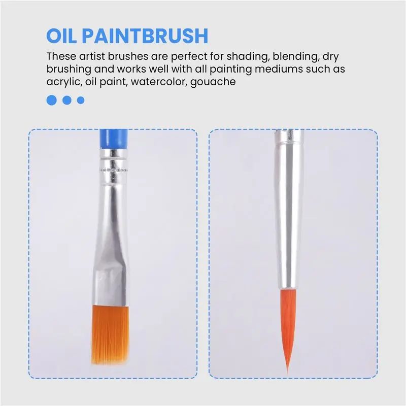 100 Pieces Kids Paint Brushes Set For Watercolor Oil Painting Flat +Pointed Brush For Body Face Nail Craft Art Best-Selling