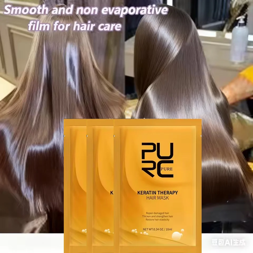 

Magical Keratine Hair Mask Protein Straighten Cream Repair Dry Frizzy Damaged Hair Soft Smooth Shiny Moisturizing Conditioner10g