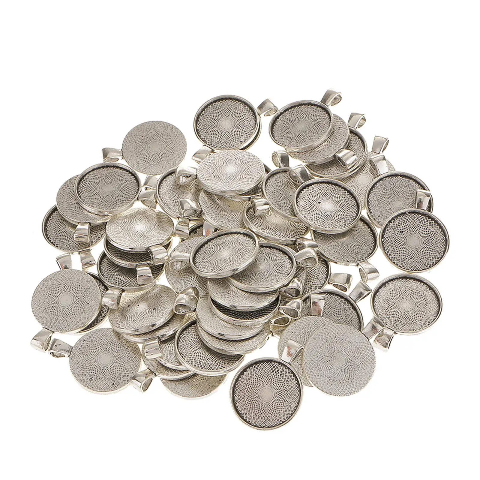 Alloy Pendant Base Blank Bezel Tray Round Jewelry Findings for Customizable Pendant Necklace Handmade Jewelry