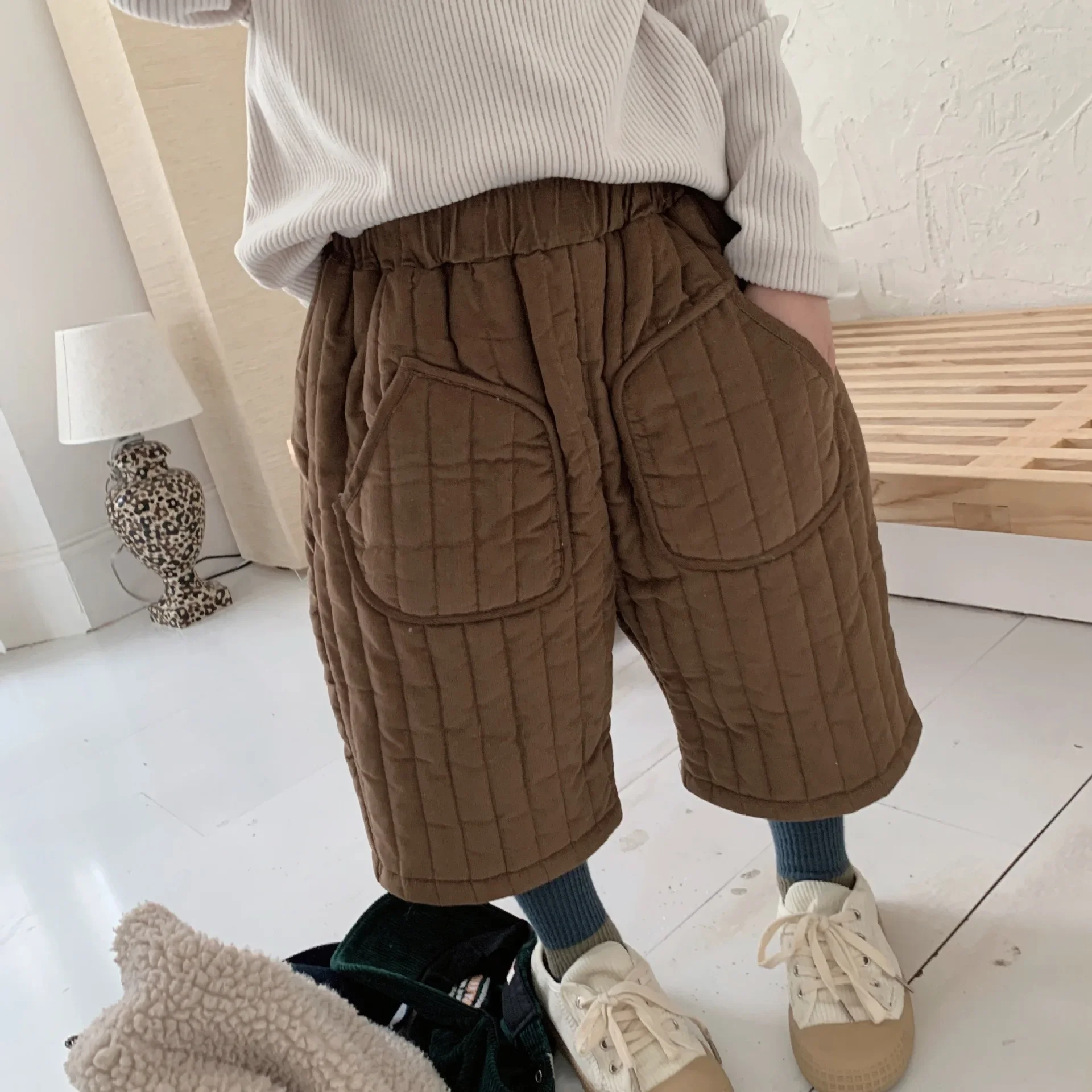 2025 Korea Kinder Hose Baby Jungen Kleidung Baby Mädchen Hosen Kleinkind Junge Outfits Baby Mädchen Kleinkinder Hosen Winter Dicke Einfarbig