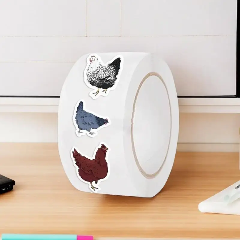 500PCS Clever Hen Roll Stick-On Film- Creature Mural Laptop Protection, Desk Top, Water Container Labels.