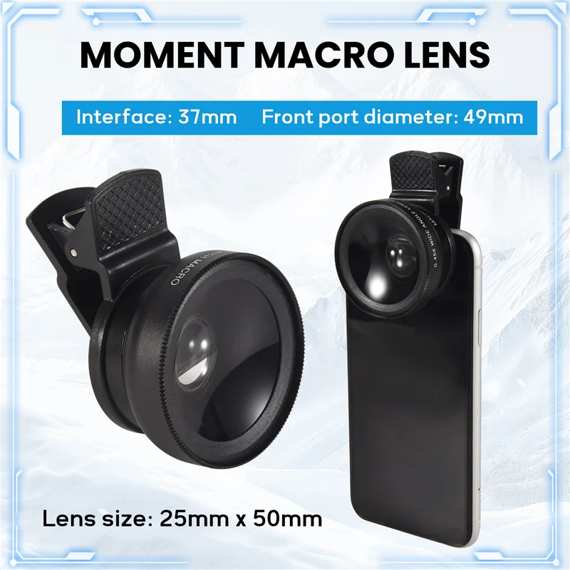 

-ESTR 2 In 1 HD Phone Lens 0.45X Super Wide Angle &12.5X Macro Mobile Lens For Iphone 11 For Xiaomi For For Huawei