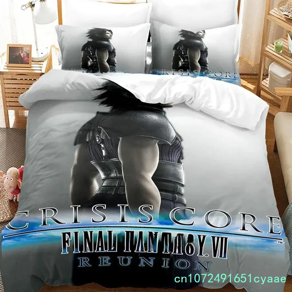 New Game Crisis Core Final Fantasy VII Bedding Set Cartoon Anime three-piece Set Adult Boys Bedroom Duvetcover Sets Couette