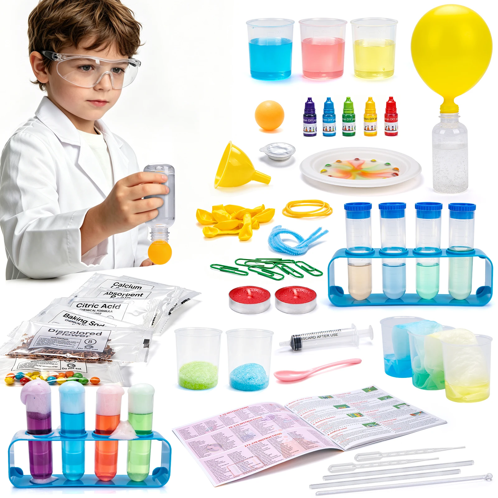 Kids Magic Science Experiment Kit Handmade DIY Science Toys STEM Educational Teaching Toys Parent-child interaction Kids Gifts