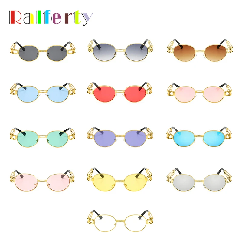 Ralferty Retro małe okrągłe okulary przeciwsłoneczne mężczyźni mężczyzna w stylu Vintage Steampunk okulary kobiety Hip Hop złote okulary okulary UV400 luneta — zdjęcie 4