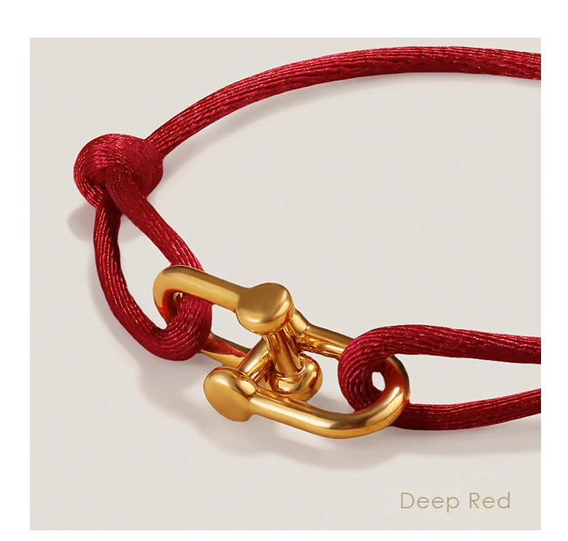 MOONLIGHT Classic Adjustable U-Shape Charm Bracelets for Women High Quality Silk Rope Bracelet Female Jewelry Gifts Wholesale