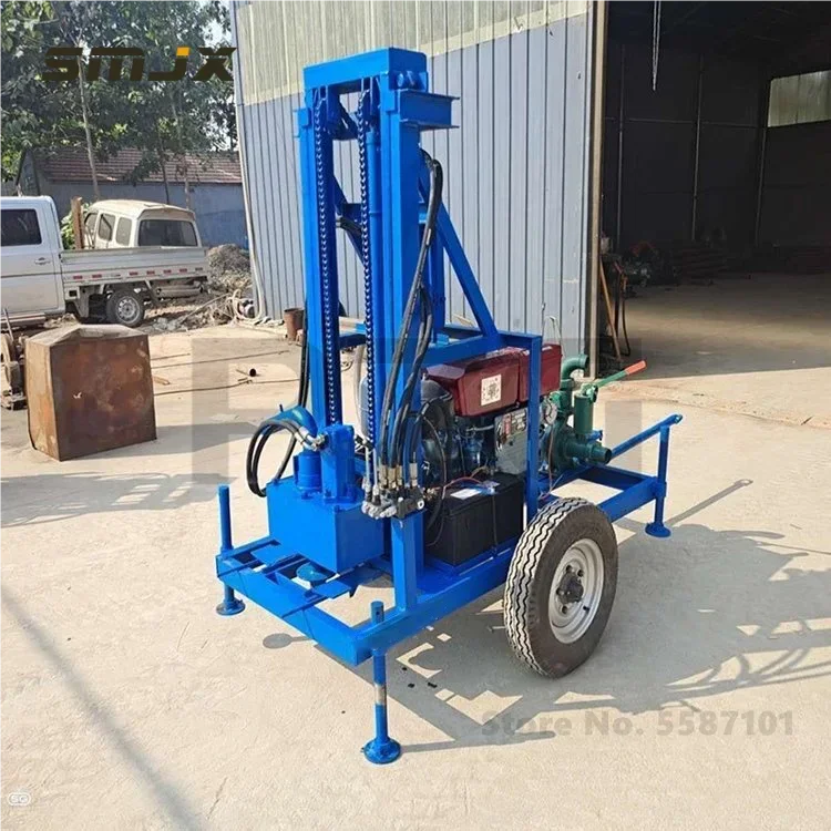 Professional 22HP Hydraulic 100m Water Well Drilling Rig Machine Portable 150m Deep Water Well Borehole Drilling Rig Machine