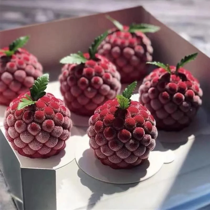 Practical 3D Raspberry Fruit Silicone Mold French Mousse Dessert Diy Baking Mold Cake Mold Artificial Fruit Production Tools
