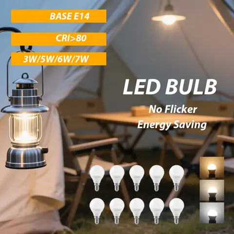1-10Pcs Soft Lighting LED Bulb E14 G45 Bulb 3W 5W 6W 7W Suitable AC220V-240V for Hall Lamps Bedroom Kitchen Lights Hotel Lights