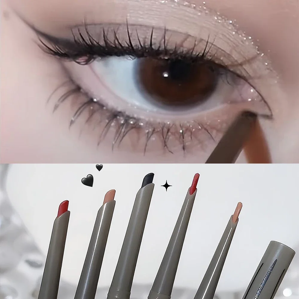 Slim Lying Silkworm Eyeliner Gel Pen Waterproof Non-smudging Eye Liner Pencil Lasting Black Brown Easy Wearing Eyeliner Gel Pen