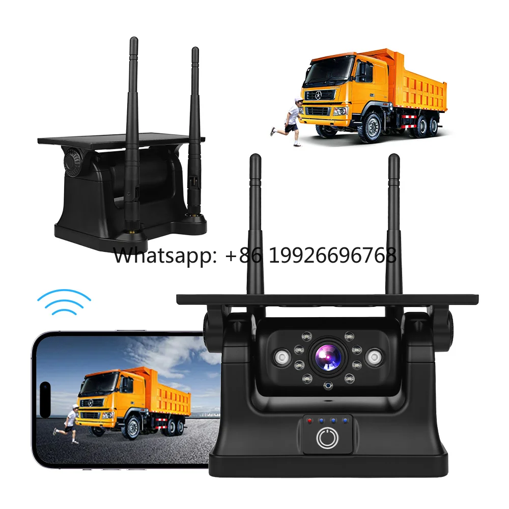 2.4G Wireless Solar Truck Car Reverse Camera AHD Strong Magnetic App Remote Infrared Night Vision IP67 Waterproof Heavy-Duty
