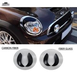 Carbon Fiber Car Headlight Eyebrows Cover Front Lamp FRP Matt Black Cute Eyelid Decorative Sticker For MINI R55 R56 R57 R58 R59