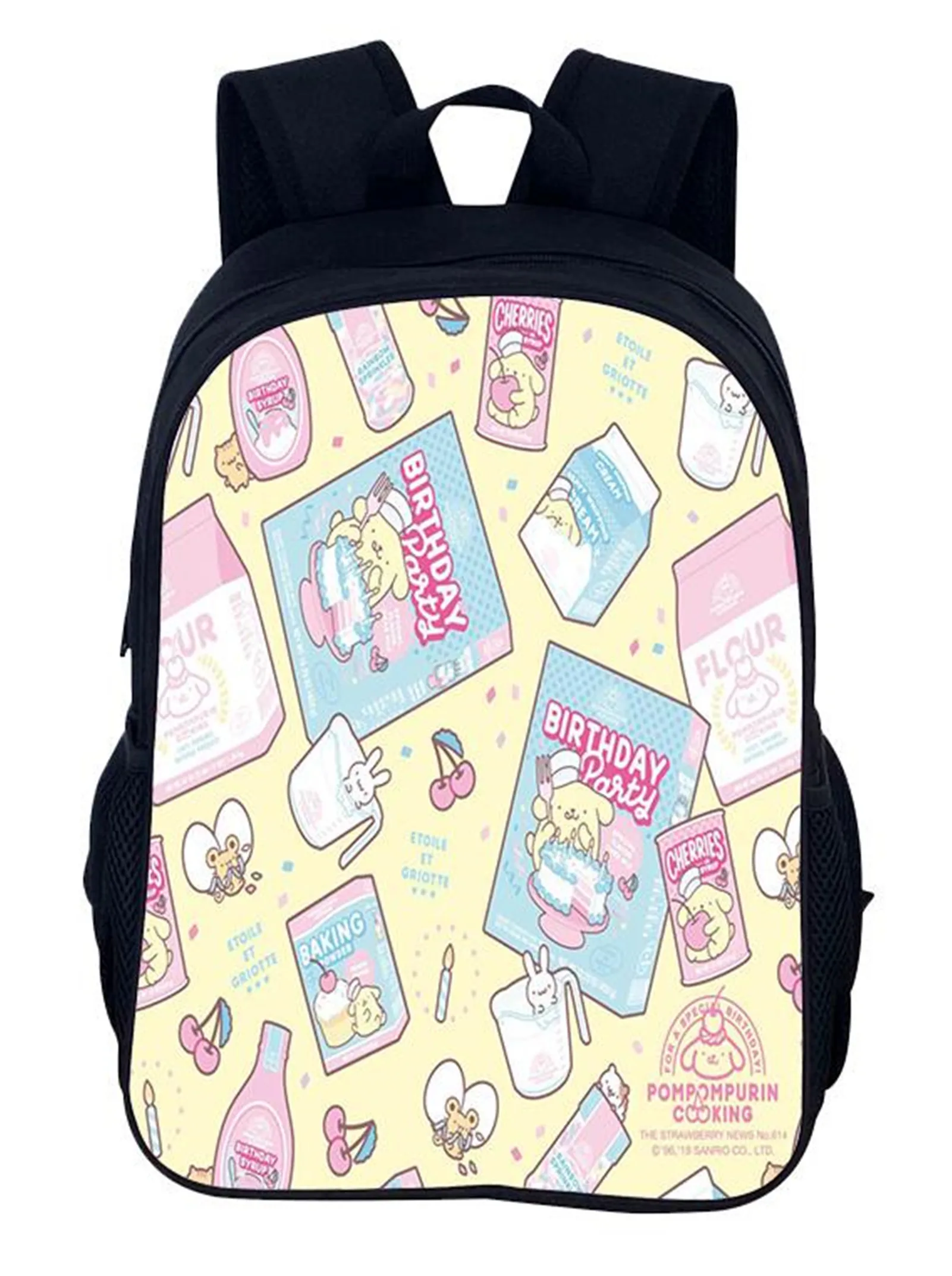 Kids Causal Pom Pom Purin Schoolbag Lightweight Student Book Bag-Waterproof Laptop Computer Backpack for Boy Girl