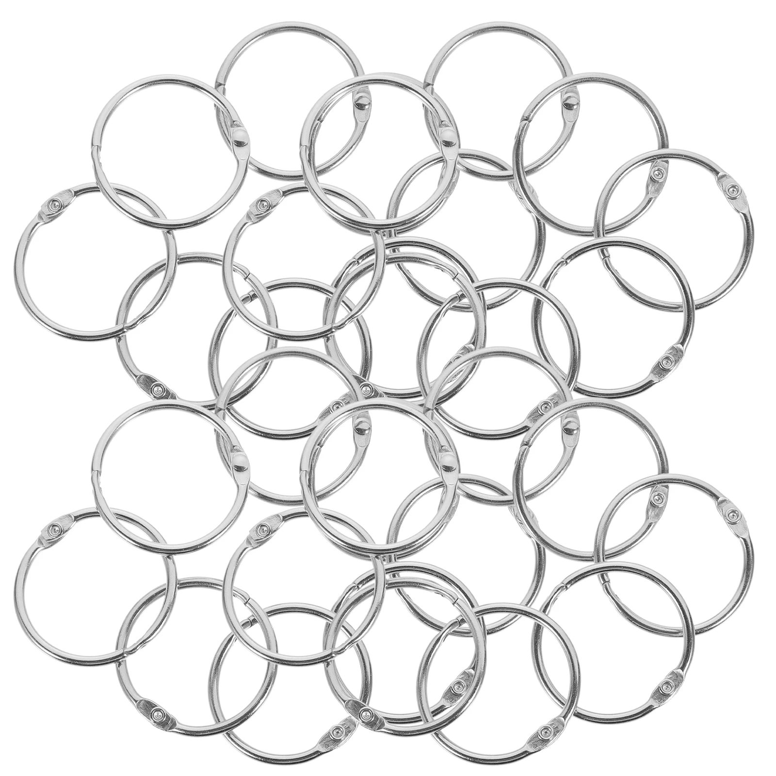 

50 Pcs Metal Book Circle Ring Rings Flash Card Loose-leaf Binders Buckles for Crafts Holders Flashcards Notebook Office