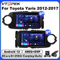 トヨタヤリス用カーラジオ,マルチメディアビデオ,Android 12,CarPlay,GPSナビゲーション,ステレオ,音声,LHD,Rhd,9インチ,2DIN,2012-2017