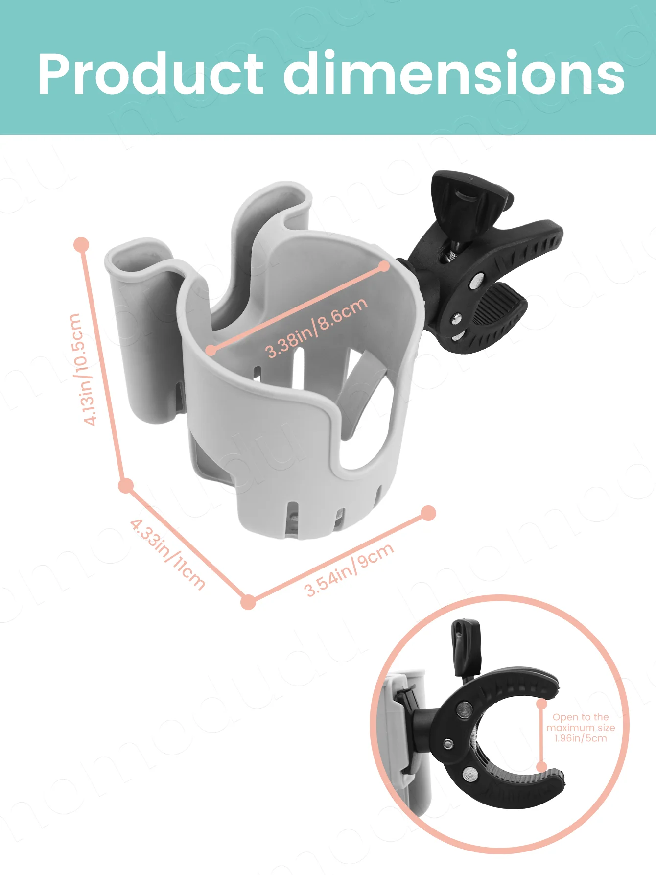 1PC 2-in-1 Universal Stroller Water Cup Holder With Phone Holder, Universal Bottle Holder For Wheelchair Stroller Accessories
