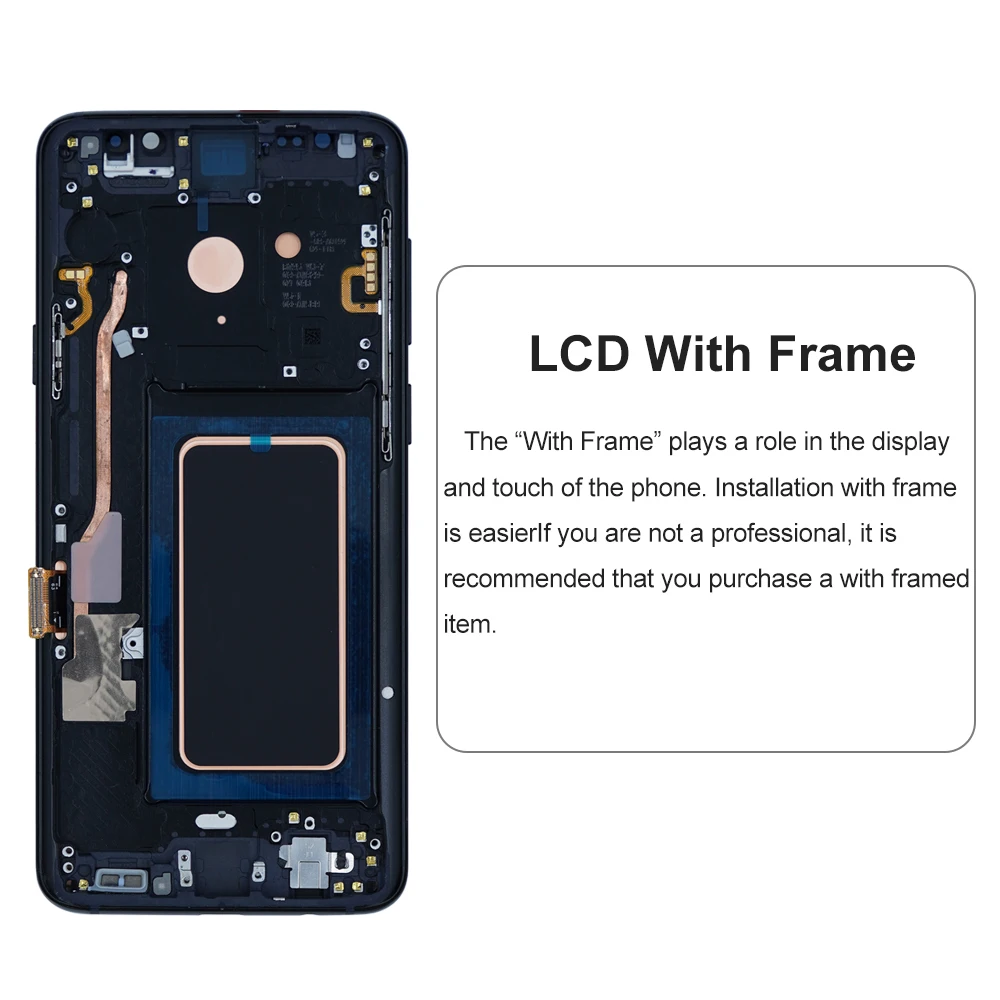 S9+ Super AMOLED Screen Assembly for Samsung Galaxy S9 Plus G965F G965F/DS LCD Display with Touch Screen with Frame Replacement