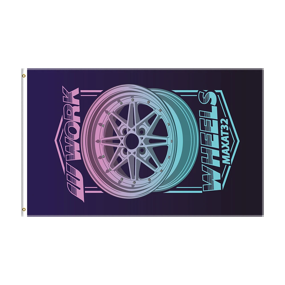 

3x5Ft Works Flag Racing Car Printed Banner For Decor 1