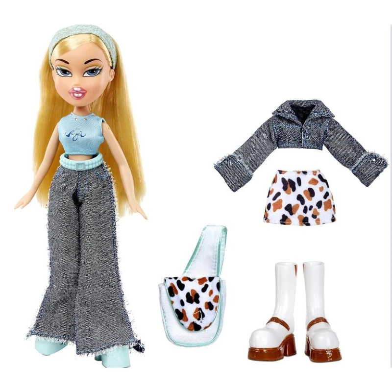 Bratz ตุ๊กตาชุดเสื้อผ้า2ชิ้นสำหรับเด็กผู้หญิงอุปกรณ์เพลย์เฮาส์ตุ๊กตาชุดครบรอบ20ปีของขวัญวันหยุด