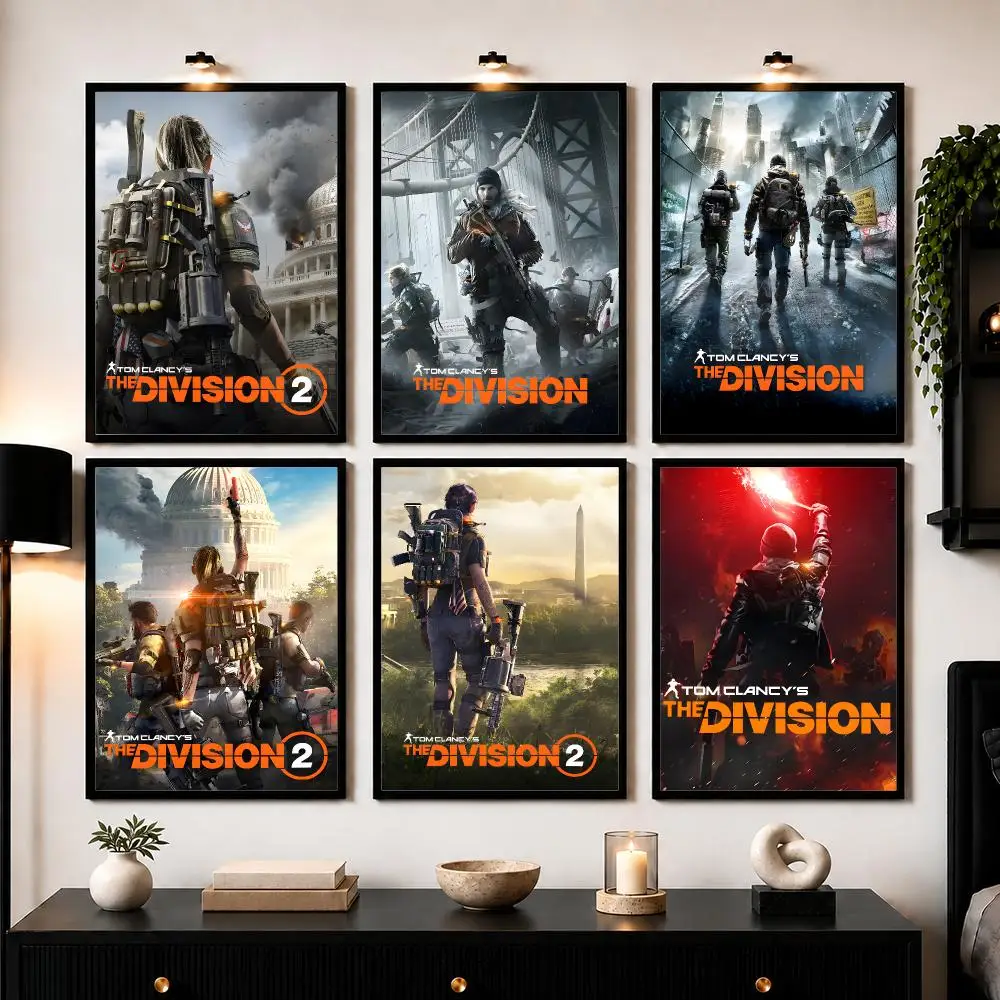 Shooter Game T-Tom Clancy's The D-Division Poster Wall Art Print Sticker for Bedroom Living Room Dorm Office Modern Home Decor