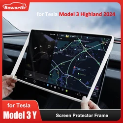 For Tesla Model 3 Highland 2024 Model Y Silicone Screen Protective Frame Display Edge Protector Central Control NEW Accessories