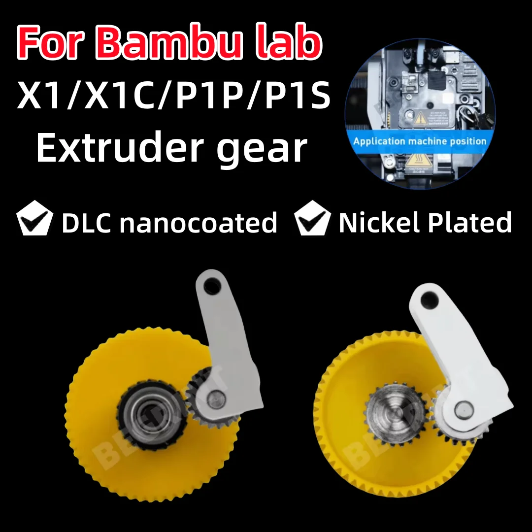 

Обновленная шестерня экструдера из закаленной стали 3,0, сборка для Bambu Lab P1S P1P X1 Carbon X1C 3D-принтера, никелирование, износостойкий