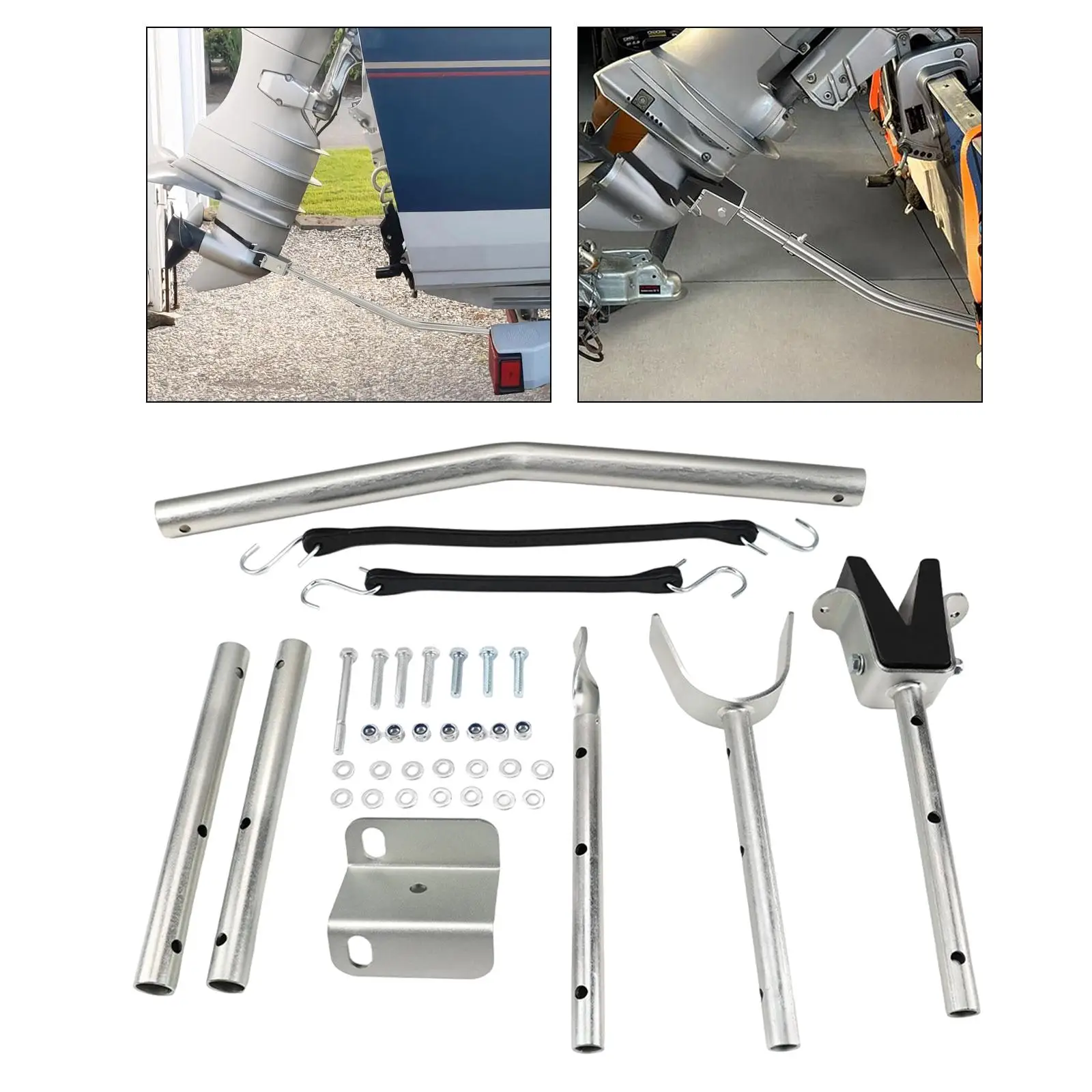 Marine Accessories Adjustable Transom Saver Carbon Steel Outboard Engine Support Heavy Duty Protection for Electric Boat Motors