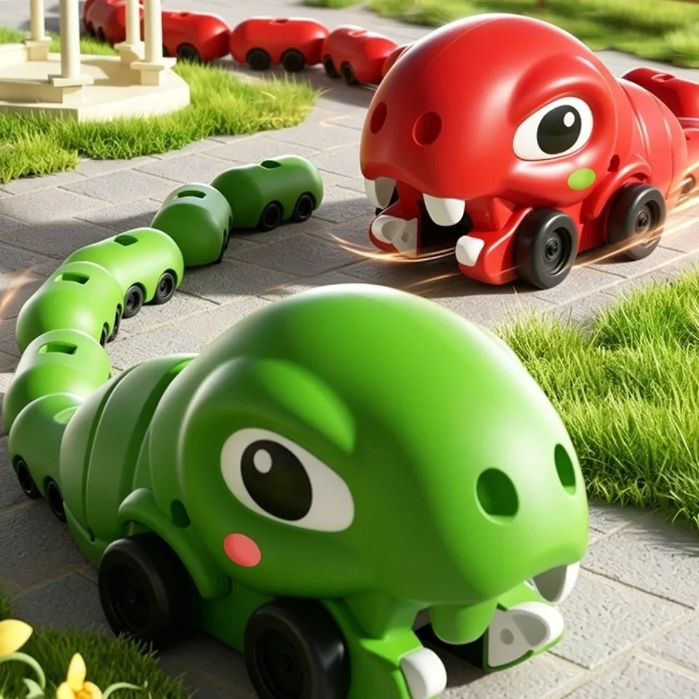 Remote Controlled Magnetic Eating Snake Car Rechargeable Two Player Battle RC Snake Segmented Body Greedy Bean