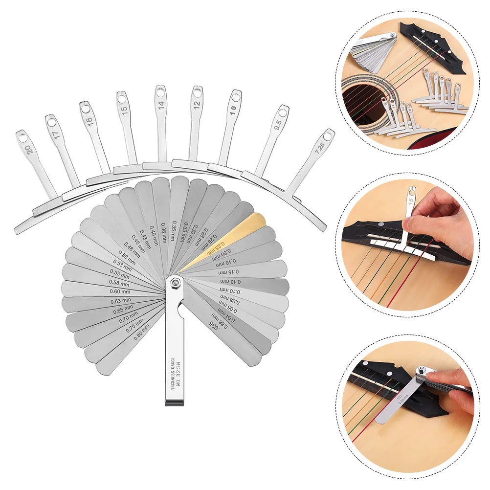 

Guitar Luthier Tools Understring Radius Gauge Rulers Feeler Repair Professional Stainless Steel