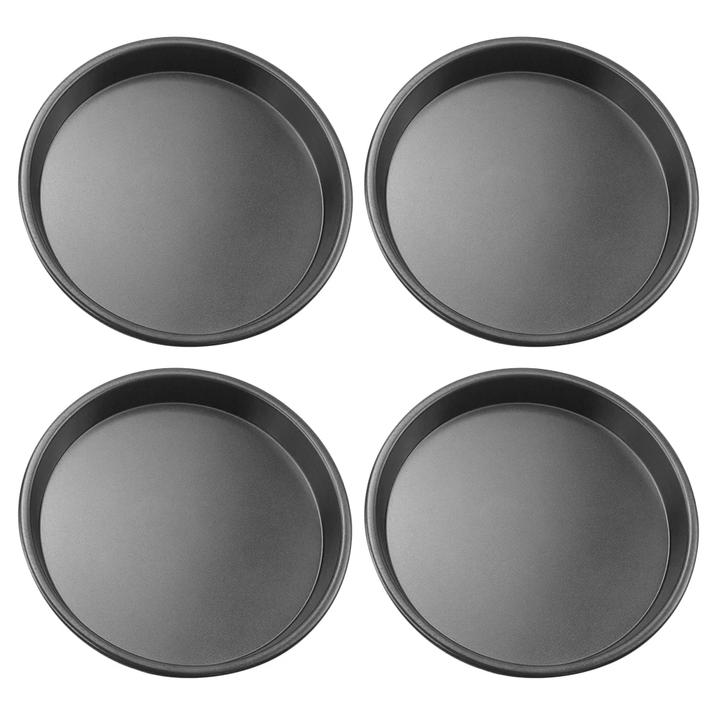 

4Pcs Nonstick Pizza Baking Pan 9 Inches Carbon Steel Round Crisper Tray for Oven Cookies Bread Accessories Crisper Pan