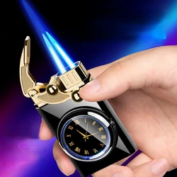 Double Fire Direct Injection Watch for , Creative Rocker, Windproof Lighter Dial, Colorful Light, Smoking Accessories, Men Gift